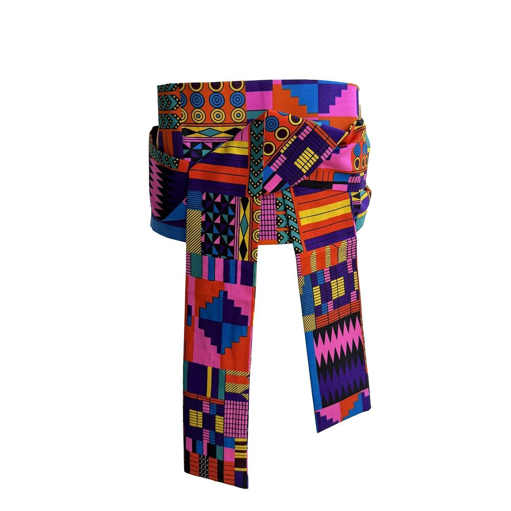 9411 African Print Belt Multi Colour Elasticated Belt Prom Decoration Belt
